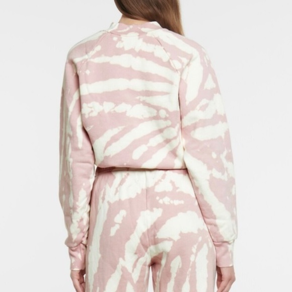 High-Neck Tie-Dye Brushed-Back Cotton Sweatshirt | Les Tien - Picture 2 of 2